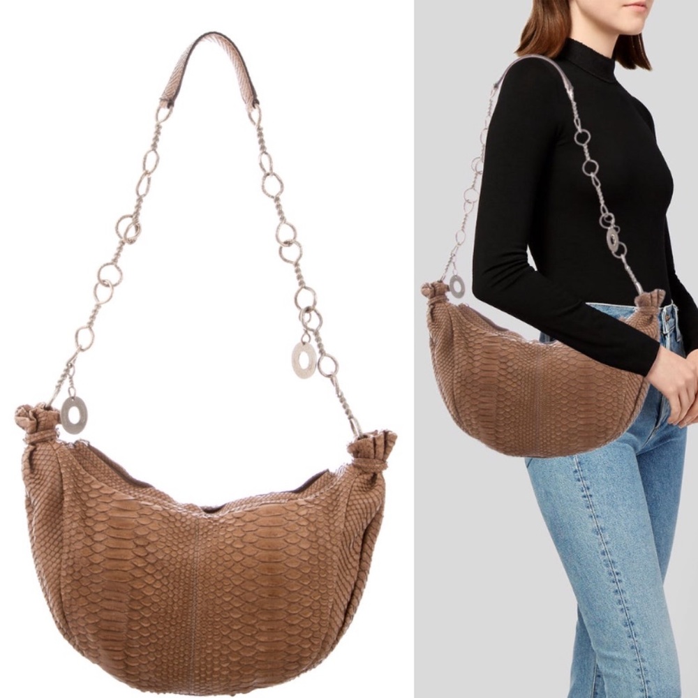 FERRAGAMO • Python Croissant Hobo Bag
